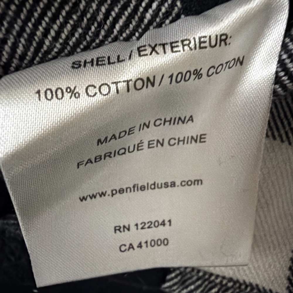 Womens Penfield M Flannel Black Plaid Double Flap Pockets LOGO Hudson Laundry Co - Picture 11 of 14